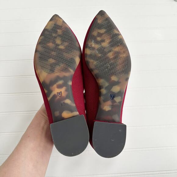 Rothy's The High Point Heel Rare Knit Shoes Womens 8.5 Dark Red Maroon - Picture 6 of 8